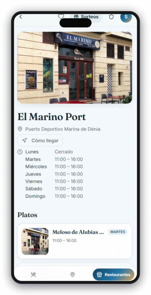 App Jornadas Gastronómicas — ficha de un plato