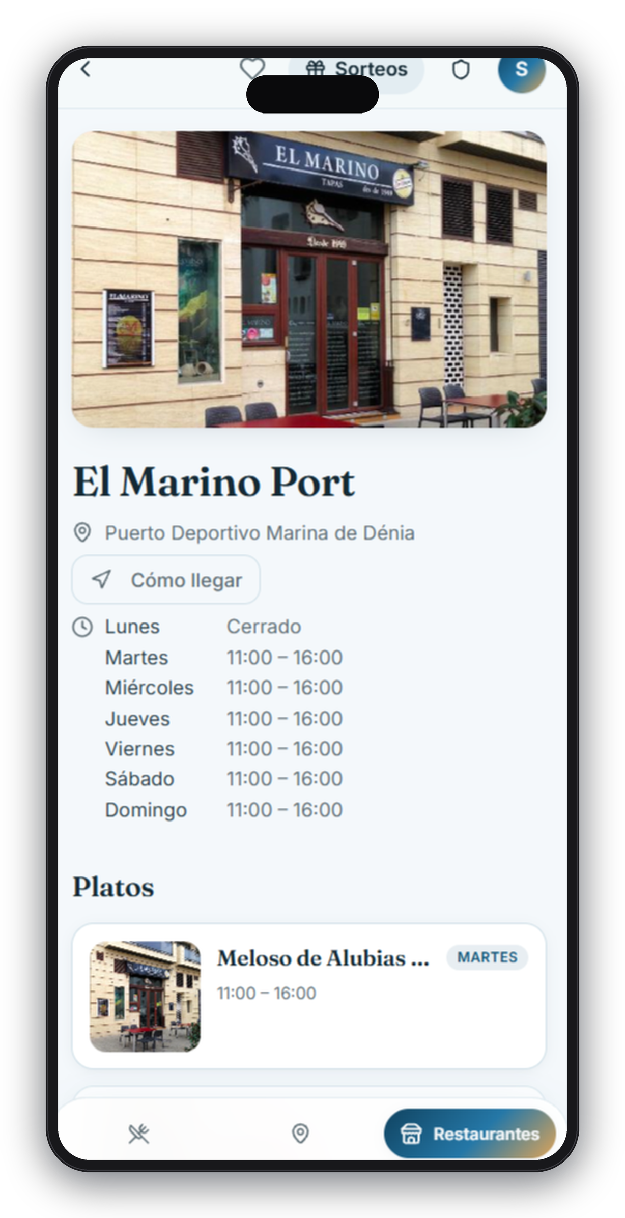 App Jornadas Gastronómicas — ficha de un plato