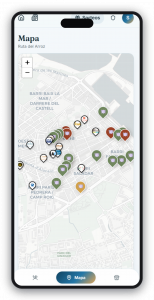 App Jornadas Gastronómicas — mapa de la ruta en tiempo real