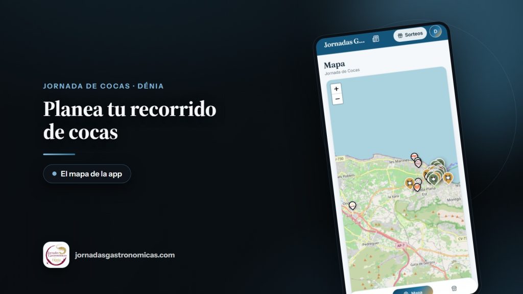 Planear un recorrido de cocas por Denia con el mapa