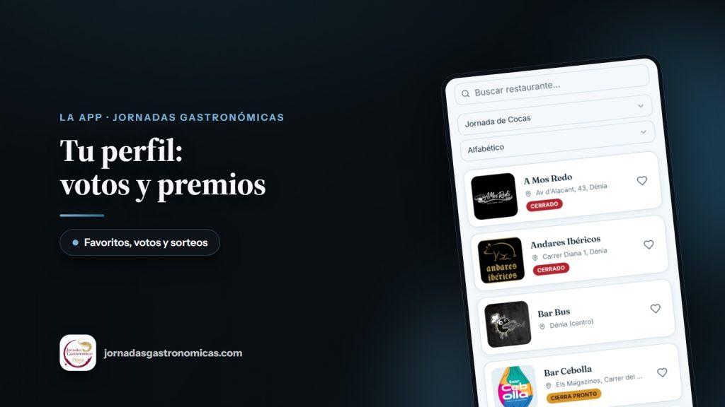 Tu perfil en la app: votos, favoritos y premios